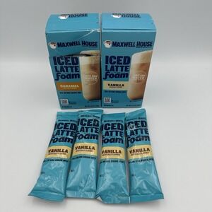 HOUSE ICED LATTE WITH FOAM COFFEE Drink Mix 16 Packets (10 Vanilla & 6 Caramel)